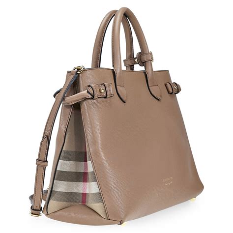 Medium Check Tote in Sand 